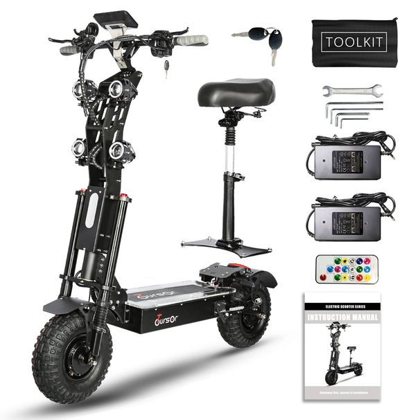 X14 10000W Dual Motor 72V40Ah Battery Electric Scooter 14 Inch Tyres Max Speed 65Mph Range 75Miles Lcd Display Foldable Escooter_desvips.com