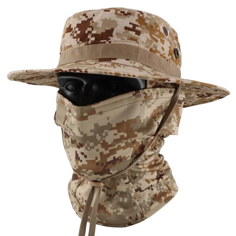 Spring/Summer Camouflage Tactical Bungee Hat Set Sun Protection Breathable Quick Drying Outdoor Hiking Cycling Headband_desvips.com