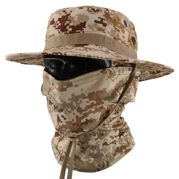 Spring/Summer Camouflage Tactical Bungee Hat Set Sun Protection Breathable Quick Drying Outdoor Hiking Cycling Headband_desvips.com