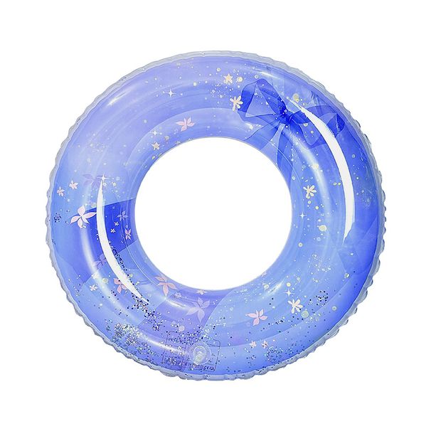 Kids Inflatable Pool Float With Glitter Bow - Thickened Eco-Friendly PVC Swim Ring (Cartoon Print Non-Toxic Includes Repair Patch & Storage Bag)_desvips.com