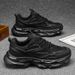 Warrior Winter Running Shock Absorption Cushion Sports Men's Casual Height Increasing Black Dad Trendy Shoes_desvips.com