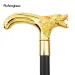 Golden Wolf Head Biting Walking Cane Fashion Decorative Stick Gentleman Cosplay Cane Knob Crosier 92cm Performance Stage Cane_desvips.com