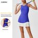 001 Cross-Border Summer Sports Dress With Ruffles, Anti-Exposure, Quick-Dry Badminton Tennis Dress, Hollow Out Beautiful_desvips.com