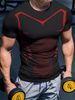 Men's Quick-Dry Workout T-Shirt, Slim Fit Breathable Gym Shirts With Graphic Print, Stretch Active Training Tee_desvips.com