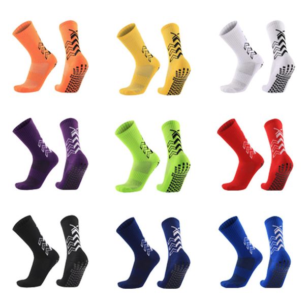 Wavy Jacquard Mid-Calf Soccer Socks High Elastic Waistband Non-Slip Dotted Terry Cloth Sole Sports Socks for Wholesale Export_desvips.com