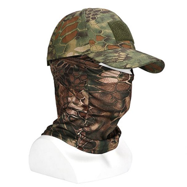 Cycling Caps Camouflage Baseball Cap Mask Set Outdoor Mountaineering Fishing Sun Protection Breathable Sunshade Quick Drying Duckbill Cap Headgear_desvips.com