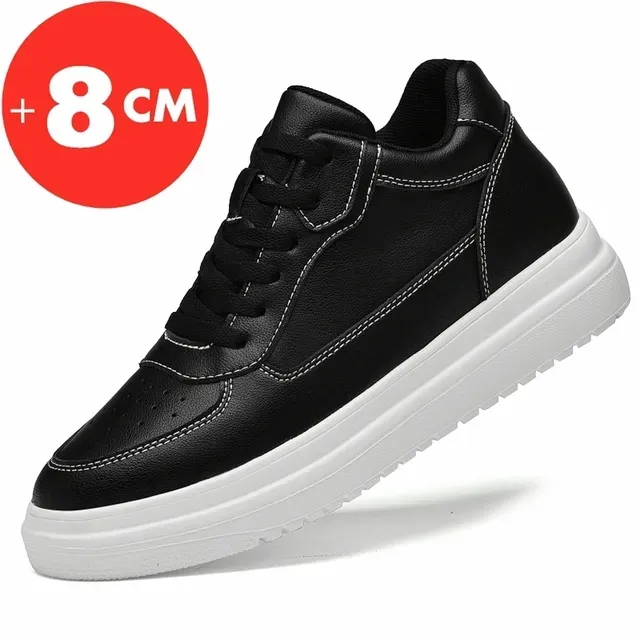 Lift Sneakers Man Elevator Height Increase Insole 8cm White Black Taller Shoes Men Leisure Fashion Sports Plus Size_desvips.com