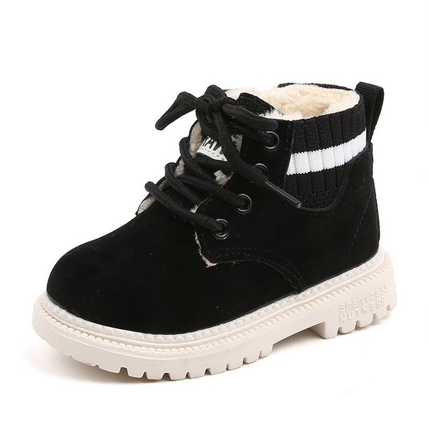 Autumn Winter Cotton Shoes Boys' Padded Martin Girls' Single Children's Soft Sole Snow Boots_desvips.com