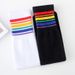 Children's Rainbow Striped Mid Calf Socks Over The Knee Soccer Cotton Socks_desvips.com