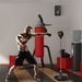 Sacco Da Boxe Ad Altezza Regolabile, Guanti Inclusi, In PE E Metallo, 45x45x133-151cm, Oro_desvips.com