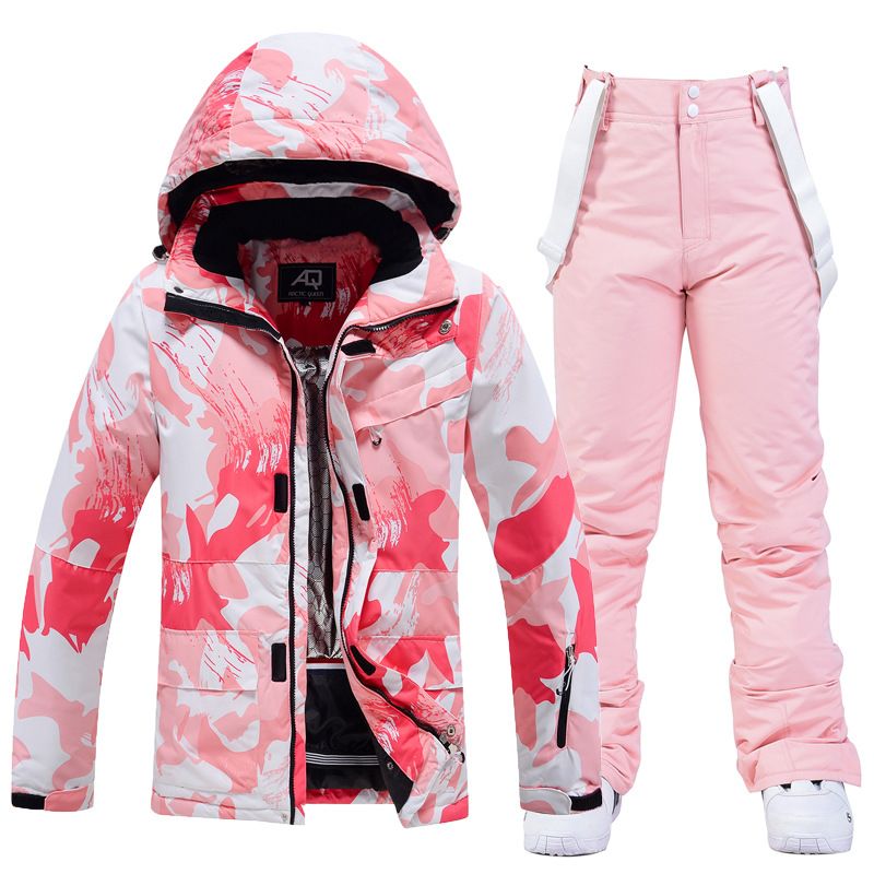 001 New Suit Set For Women Winter Outdoor Windproof Water-Resistant Warm Thickened Snowboard Snow Ski Jacket And Pants_desvips.com