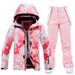 001 New Suit Set For Women Winter Outdoor Windproof Water-Resistant Warm Thickened Snowboard Snow Ski Jacket And Pants_desvips.com