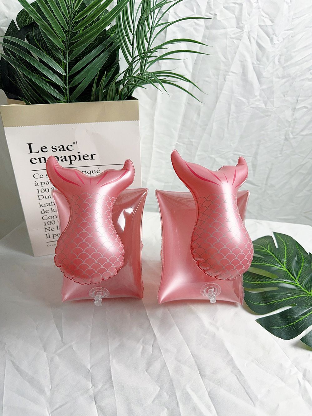 Swimming Accessories Mermaid Sitting Circle Pink Children's Cute Inflatable Split Seat Circle Mermaid Arm Swimming Circle_desvips.com