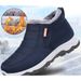 Winter Velvet Old Beijing Cloth Shoes, One Foot Cotton Boots For Warmth, Anti Slip, Waterproof And Cold Proof, Middle-aged And Elderly Cotton Shoes_desvips.com