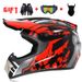 Electric helmet Men's full cover racing motorcycle helmet Mountain downhill helmet glove goggles_desvips.com