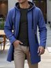 Spring Autumn Men's Hooded Longs Solid Kintting Cardigan Outwear Casual Male Coats Zipper Warm Streetwear Hoodies_desvips.com