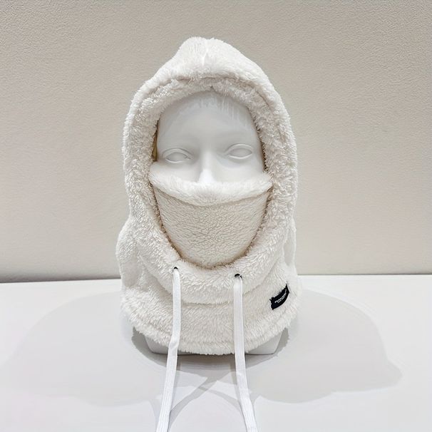 Winter Skiing Fleece-Lined Thickened Pullover With Neck Warmer Mask Women, Ear Protection, Windproof Cotton Hat For_desvips.com