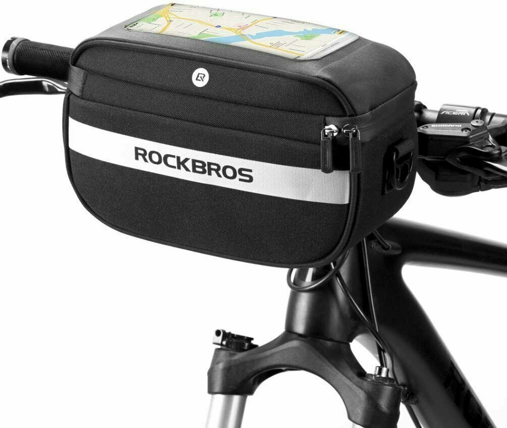 ROCKBROS Handlebar Bag, Bicycle Bag, Handlebar Basket, Bicycle Basket, Shopping Bag_desvips.com