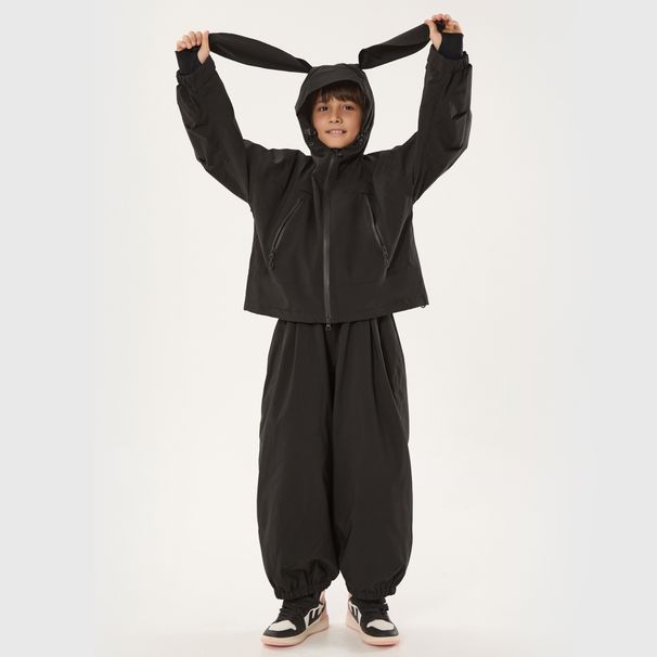 001 Children's Suit Winter New Rabbit Ear Windproof Waterproof Snowboard Warm Ski Jacket Pants Set For Boys And Girls_desvips.com