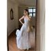 Cross-border Foreign Trade Lace Camisole Dress For Women, Summer French Resort Style, Waist-cinching, Slimming, Elegant,_desvips.com