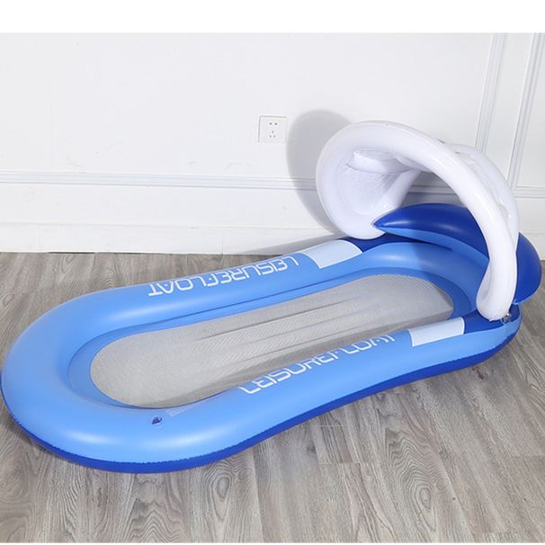 Pool & Accessories Inflatable Floating Lounge Chair With Canopy Foldable Sunbed For Pool Lake_desvips.com
