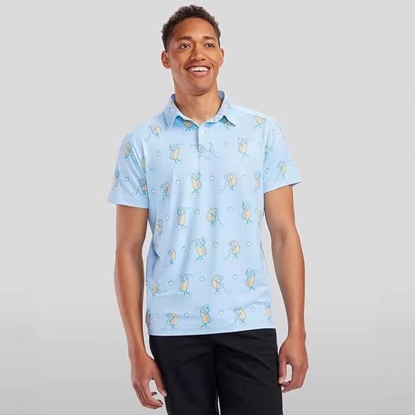 Men's Golf Sports Slim-fit Quick-dry Clothing Printed Sweat-wicking Short-sleeve Men's Polo Shirt Factory_desvips.com