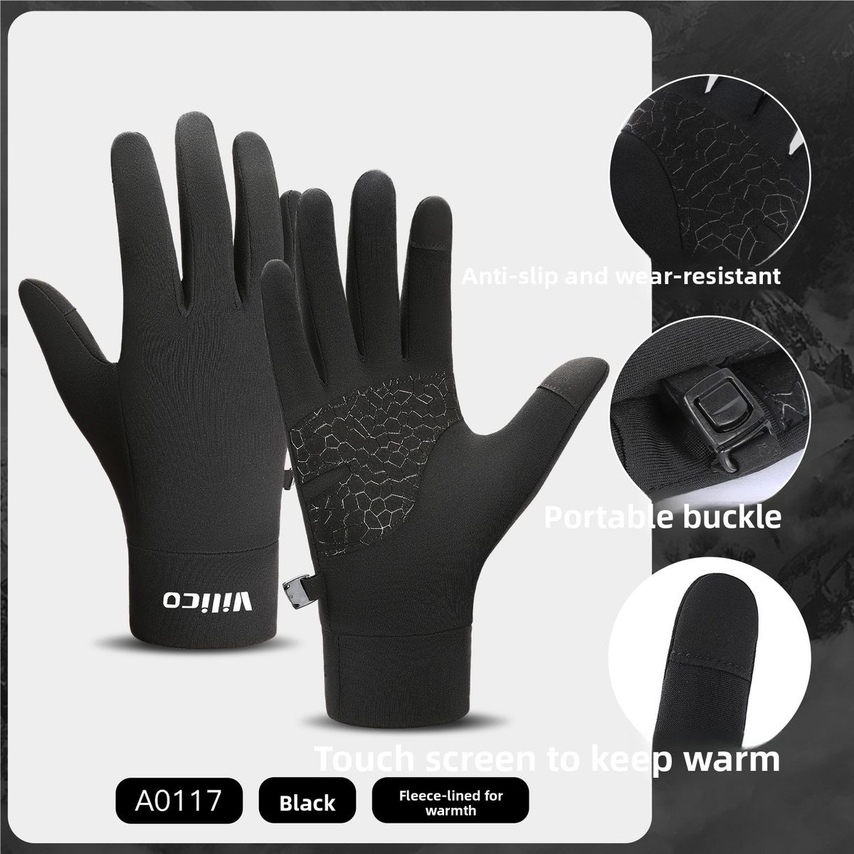 Outdoor Parent-Child Autumn Winter Children's Sports Running Cycling Touchscreen Warm Gloves Fleece Lined Cold-Proof_desvips.com