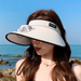 New Rechargeable Fan Summer Outdoor Large Brim Open Top UV Protection Sun Hat_desvips.com