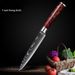 German Steel Damascus Pattern Chef's With Red Resin Handle, Cooking Knife, Small Kitchen Knife For Cutting Fish And_desvips.com