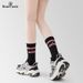 Sport'sHouse Women's Mid-Calf Thin Breathable Running Anti-Odor Towel Bottom Sports Socks_desvips.com
