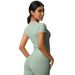 Nude Feel Brushed Short Sleeve T-Shirt Tight Fitting Quick Drying Breathable Sports Top Yoga Wear Outdoor Casual Running Fitness_desvips.com