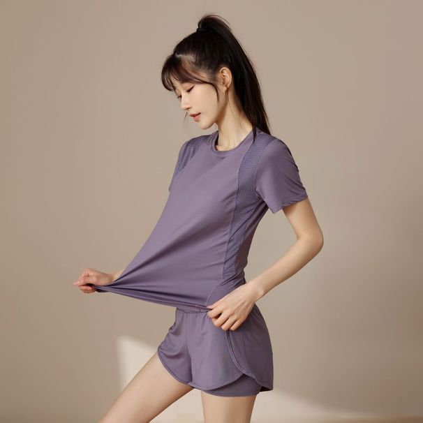Sports Short Set Summer Women Loose Casual Anti-Exposure Quick-Dry High-Waist Running Fitness Yoga Thin Outerwear_desvips.com