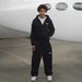 2025 European And American Street Fashion Hip-Hop Zipper Cardigan Loose Printed Sports Set_desvips.com
