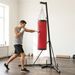 Boxsackständer 185-231cm Höhenverstellbar Freistehender Boxsackhalter Mit Boxsack Dreiecksbasis Gewichtenhalter_desvips.com