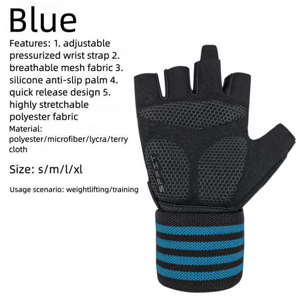 Gloves Thickened Palm Men's Anti-Slip Anti-Callus Exercise Dumbbell Kettlebell Horizontal Bar Fitness Wrist Guard_desvips.com