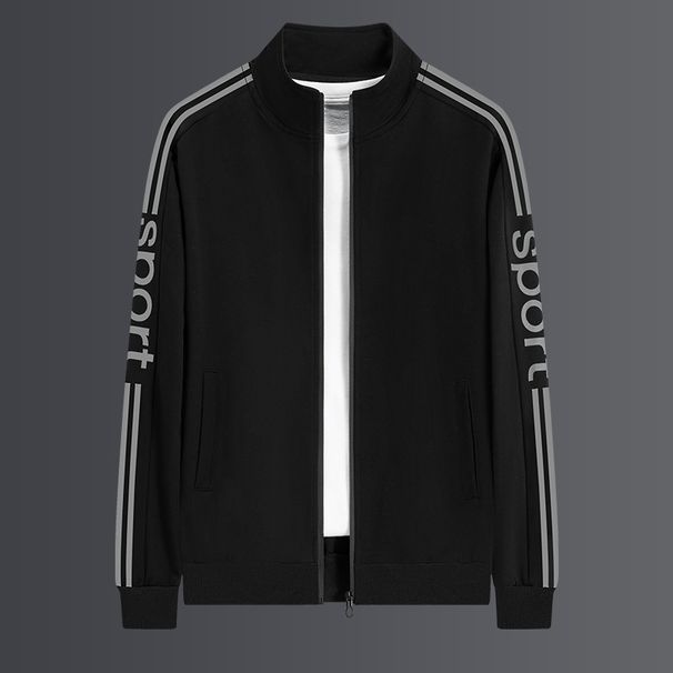 Men's Clothing sports suit men's spring and autumn sweatshirt outdoor running leisure two piece suit loose trend plus size jacket_desvips.com