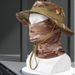 Fishing Hat With Face Shield Set, Cycling Sunshade Face Mask, Outdoor Sun Protection Breathable Hiking Hat_desvips.com