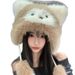 Siamese Furry Little Raccoon Cartoon Cute Versatile Winter Ear Protection Warm Lei Feng Hat_desvips.com