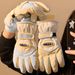 Cute Full-Finger Touchscreen Ski Gloves For Women Winter Warm Cycling Fleece-Lined Thickened Water-Resistant Electric_desvips.com