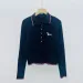 Autumn Winter Fashion Versatile Puppy Embroidery Polo New Style Slimming Long Sleeve Turn-Down Collar Knitted Base Shirt_desvips.com