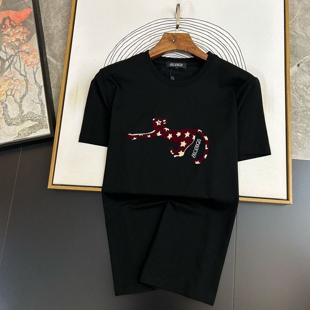 Men's Pure Cotton Summer Trendy Brand Round Neck Ins Sports T-Shirt Half Plus Size Loose Fit Short Sleeve Top_desvips.com