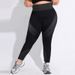 Women's High-Waisted Color-Block Yoga Pants Plus Size Breathable Tight-Fitting Hip-Lifting Seamless Striped Sports Leggings_desvips.com