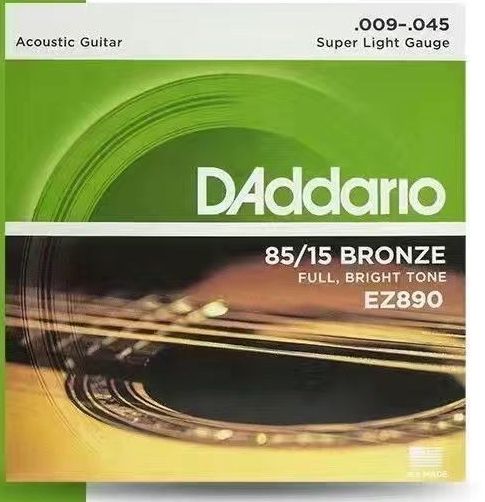 Daddario Acoustic Set Of Six Brass Coated Phosphor Bronze Electric Guitar Strings Rust-Resistant Durable Accessories_desvips.com
