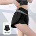 RenMou Juyitang Summer Color-Block Yoga For Women, Bare Sensation, High Waist, Thin Fitness Sports Shorts_desvips.com