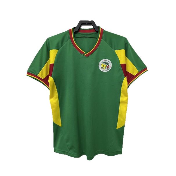 2002 Season Senegal Away African Cup Green Retro Commemorative Football Jersey With Sports Embroidery_desvips.com