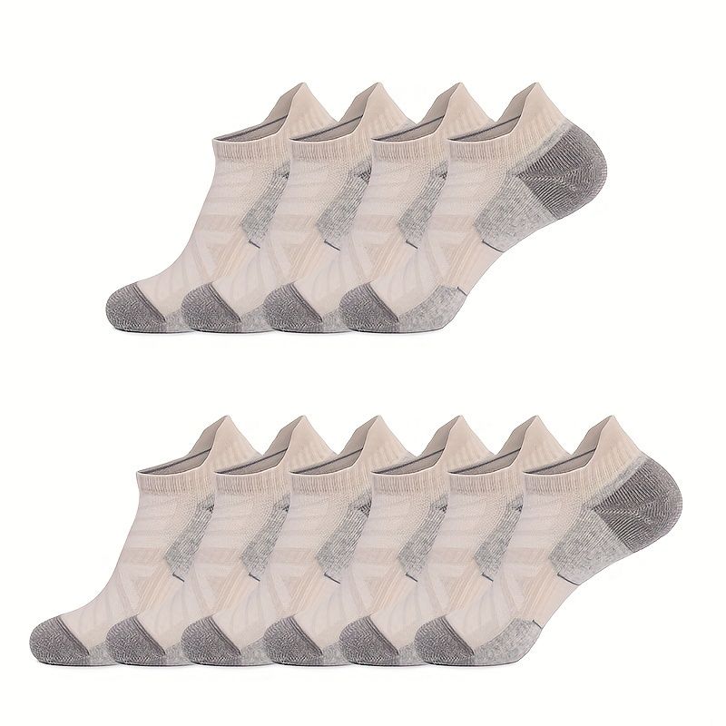 5 Pairs Unisex Merino Wool Ankle Hiking Running Compression Support Thick Cushion No Show Men Women Socks Breathable_desvips.com