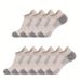 5 Pairs Unisex Merino Wool Ankle Hiking Running Compression Support Thick Cushion No Show Men Women Socks Breathable_desvips.com