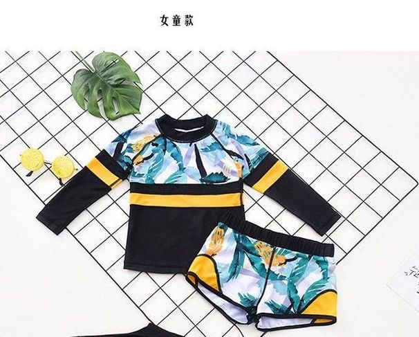 2020 Children's Swimwear Older Kids, Quick-dry Two-piece Sun-protective Swimsuit, Long-sleeved Long-pants, Waterproof_desvips.com