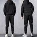 001 2024 Autumn Winter Stylish Hoodie Sweatshirt Three-Piece Set Trendy Fleece Clothing Sports Suit Men's Fashion_desvips.com