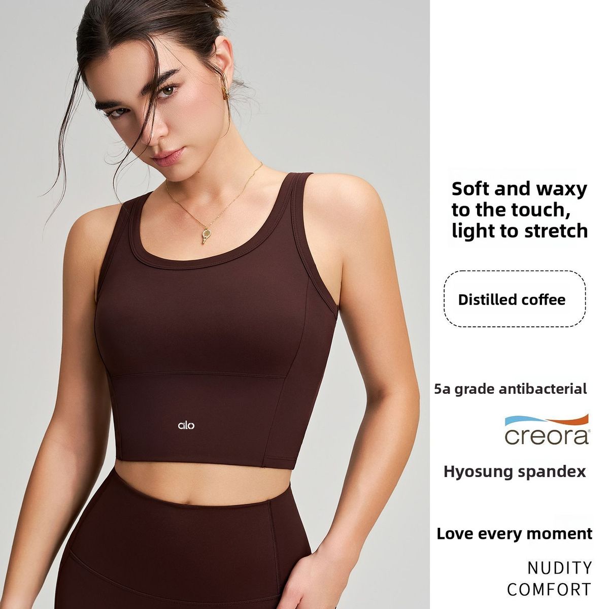 Fashion Yoga Tank Top Fixed Cup Bra For Women Shockproof Gathered Medium To High Intensity Sports Underwear_desvips.com